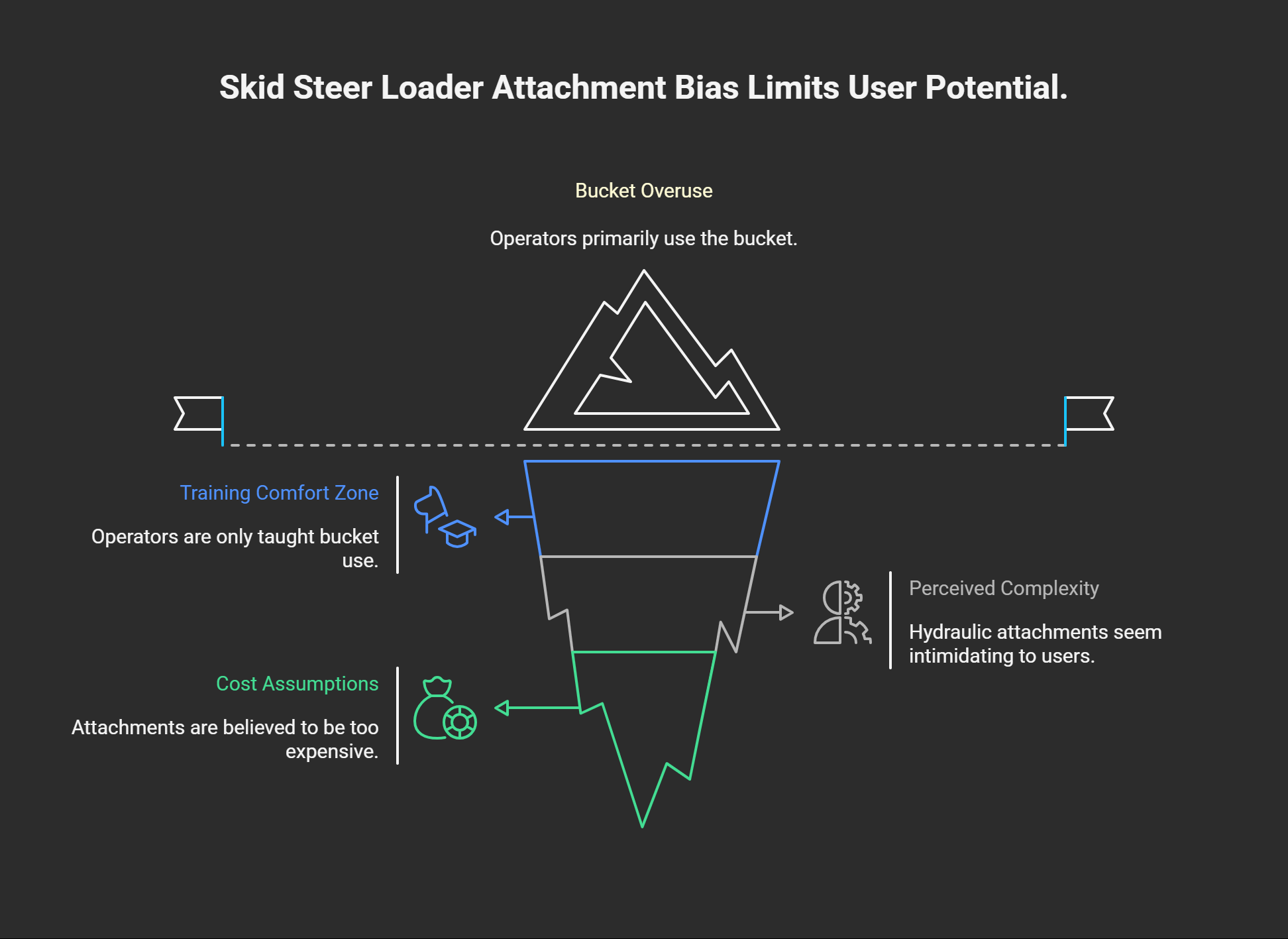 Skid Steer loader attachments Bucket Bias