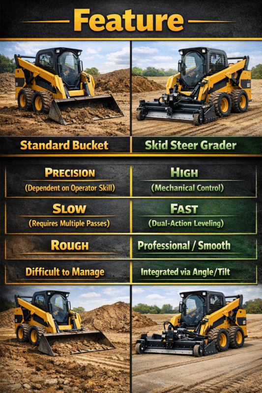 Skid Steer Grader Attachment Features