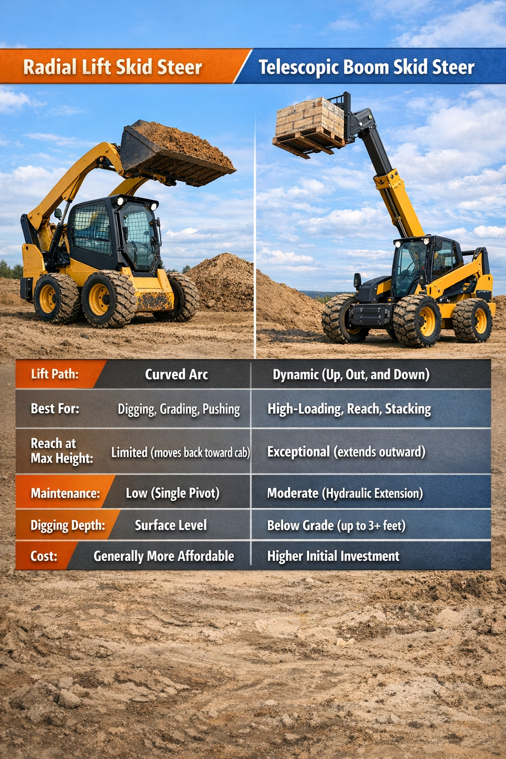 Telescopic Boom vs. Radial Lift