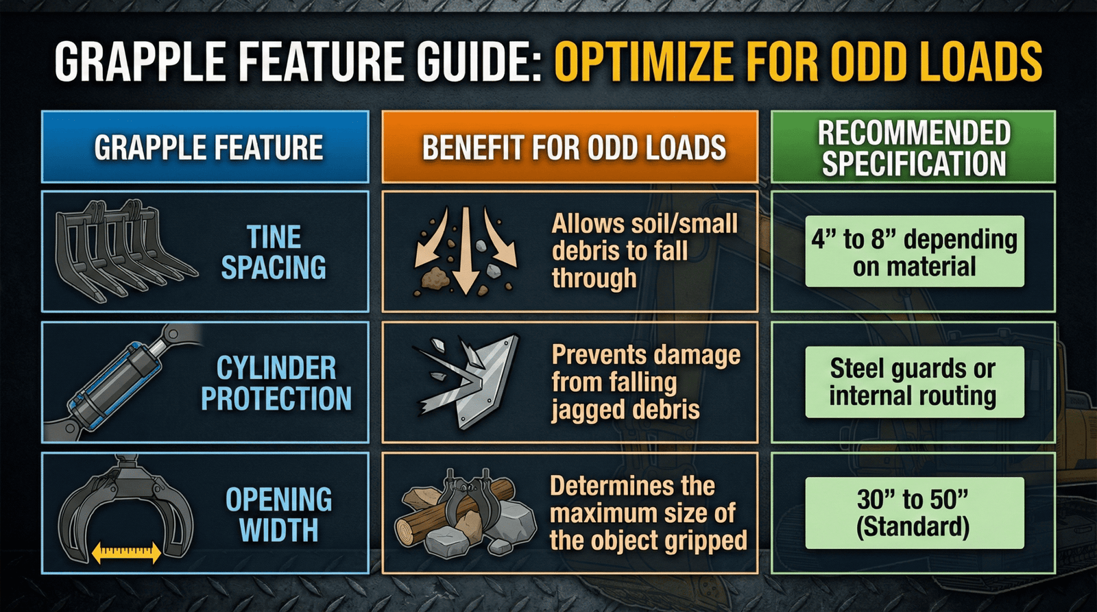 Grapple Attachment Features