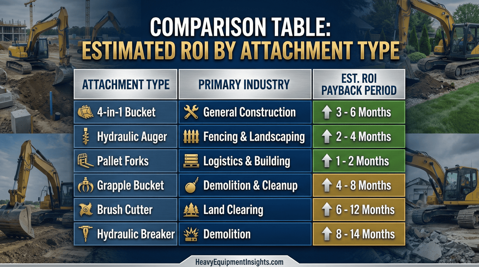 Skid Steer Attachment ROI comparison