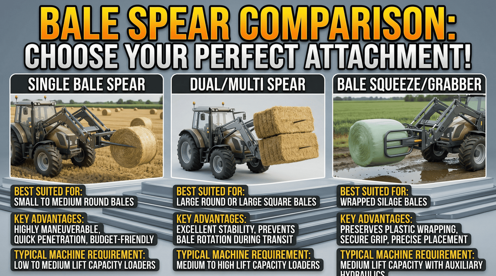 Bale Handling Attachment for Your Skid Steer Loader Compare