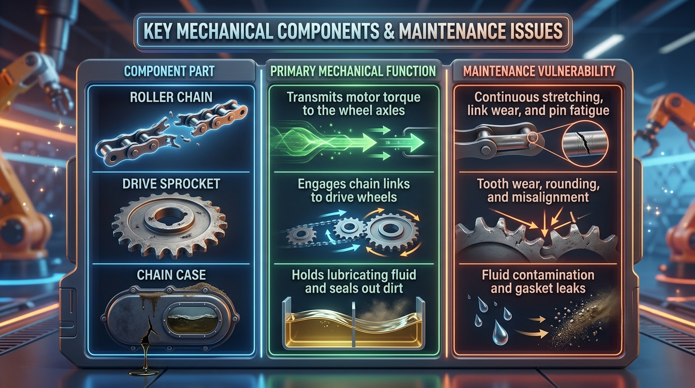 A Skid Steer Loader Chain Maintenance