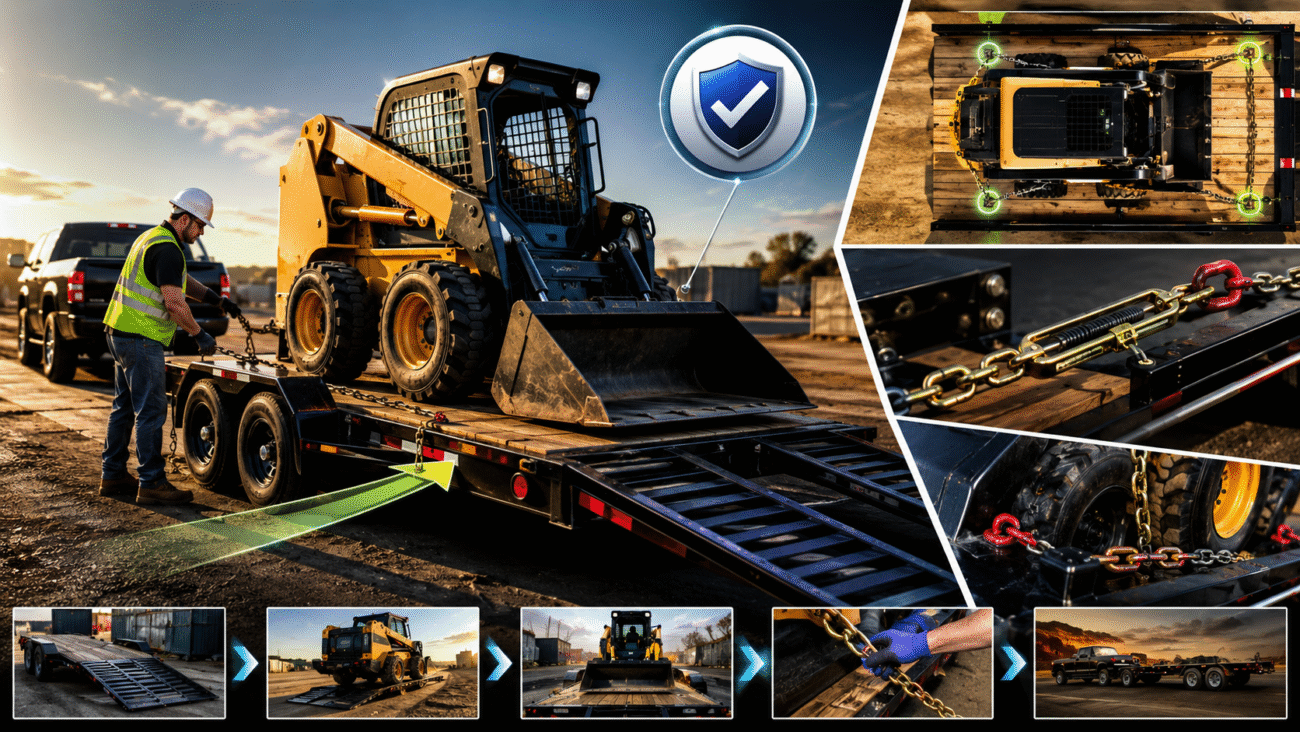 Load and Tie Down a Skid Steer Safely